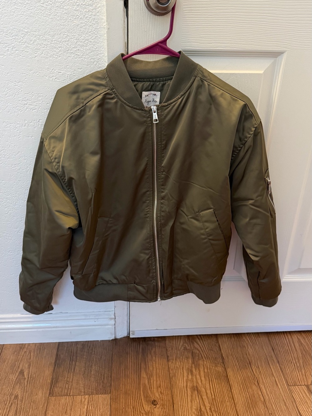 Hippie Rose Olive Green Bomber Jacket